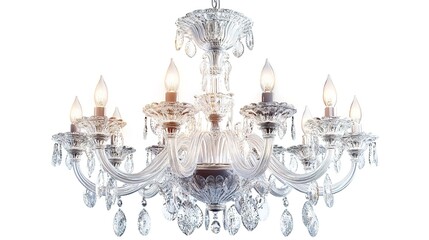 Vintage style Glass chandelier isolated on white
