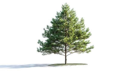 One pine tree isolated on white background 