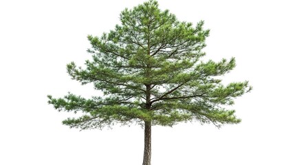 One pine tree isolated on white background. 
