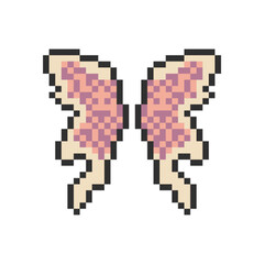 cute colorful butterfly wings pixel art