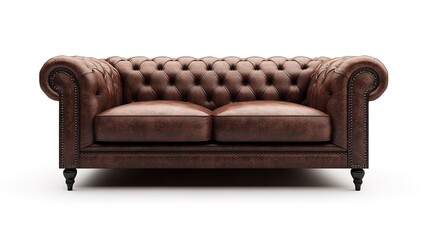 cozy, home decor, modern, isolated, furniture, stylish, interior, living room, minimalistic, elegance, Brown modern sofa furniture isolated on white background with depth of field effect 
