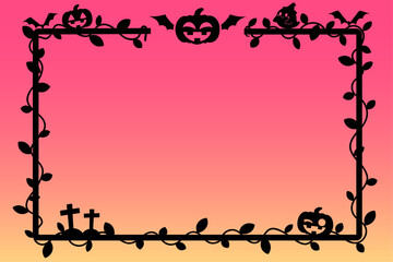 ハロウィンシルエット風フレーム③