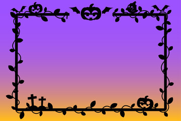 ハロウィンシルエット風フレーム②