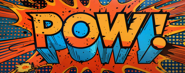 Eye-catching pop art background with "POW!" inside. Comic book elements, Bold graphics, Colorful vector