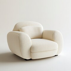Comfortable armchair in modern design white background 