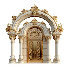 Obraz premium Classic Entrance Archway with Fluted Columns and Ornate Carvings.