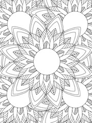 All these designs are hand-drawn and unique 
Flower Beautiful black and white illustration for adult coloring book,
This is a printable Beautiful Zentangle Coloring page for KDP Interior, POD products