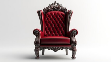 Fototapeta premium A Throne Chair Isolated in white background 