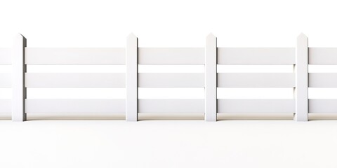 A fence isolated on a white background, emphasizing its structure and clean lines.  