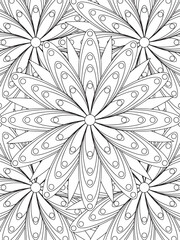 Fototapeta premium All these designs are hand-drawn and unique Flower Beautiful black and white illustration for adult coloring book, This is a printable Beautiful Zentangle Coloring page for KDP Interior, POD products
