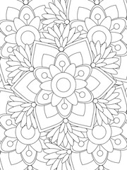 All these designs are hand-drawn and unique 
Flower Beautiful black and white illustration for adult coloring book,
This is a printable Beautiful Zentangle Coloring page for KDP Interior, POD products