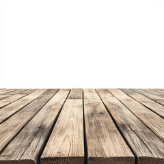 Wooden floor with rustic texture, showcasing natural grains and patterns, isolated on white background, perfect for various design projects