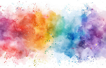 Fototapeta premium Watercolor background with a soft pastel color gradient. Abstract hand drawn watercolor texture for design, banner, poster and web site template. Soft pink, blue, purple, orange and yellow colors