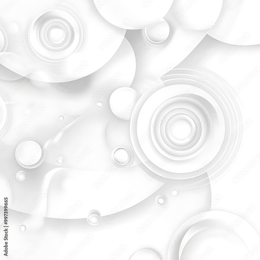 Poster white circles on a textured background create an abstract visual effect