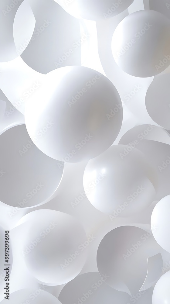 Poster white circles scattered across an abstract background create visual depth