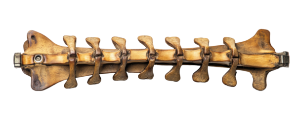 Fish skeleton, detailed view on white isolated background. transparent background.