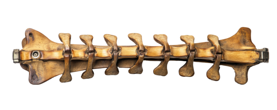 Fish skeleton, detailed view on white isolated background. transparent background.