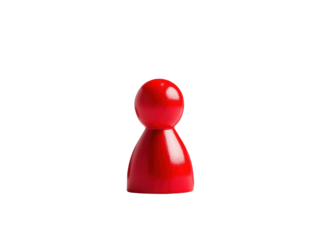 Red game piece on a white isolate background, transparent background.