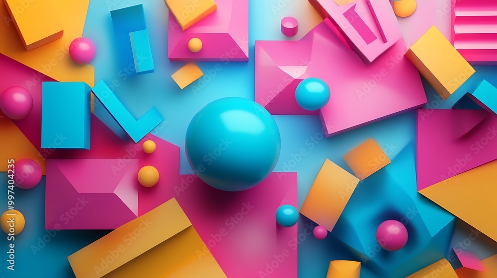 Poster an engaging abstract background showcasing dynamic colorful geometric patterns