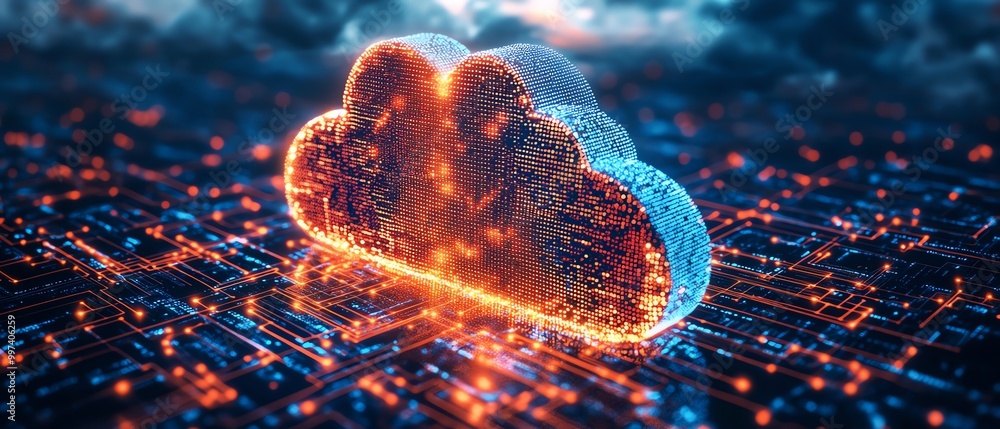Poster Cloud ERP, Enterprise Resource Planning concept Connecting data with cloud computing to access to HR management Business resources plan to manage company enterprise resource