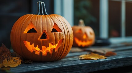 dark night time and halloween pumpkin : Generative AI