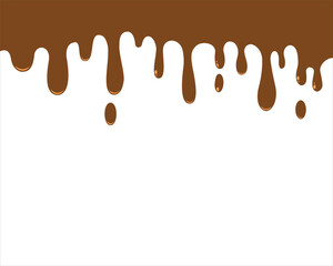 vector illustration of melted chocolate on a white background. Perfect for painting tools, assets, etc