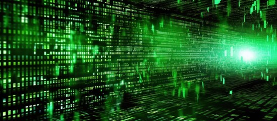 Obraz premium Abstract Digital Green Matrix Background