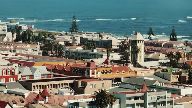 Aerial view of the town Swakopmund in Namibia,Africa 