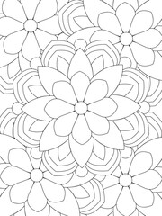 All these designs are hand-drawn and unique 
Flower Beautiful black and white illustration for adult coloring book,
This is a printable Beautiful Zentangle Coloring page for KDP Interior, POD products