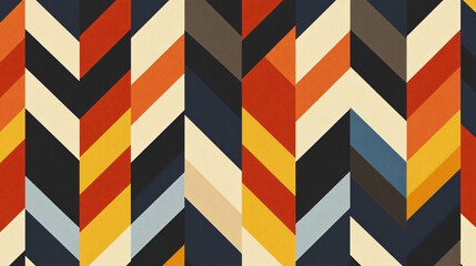 An illustration of a bold herringbone pattern with contrasting hues.