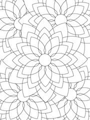 Obraz premium All these designs are hand-drawn and unique Flower Beautiful black and white illustration for adult coloring book, This is a printable Beautiful Zentangle Coloring page for KDP Interior, POD products