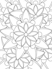 All these designs are hand-drawn and unique 
Flower Beautiful black and white illustration for adult coloring book,
This is a printable Beautiful Zentangle Coloring page for KDP Interior, POD products