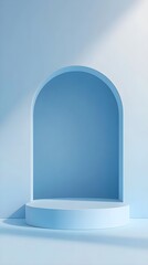 Sleek Blue Podium with Modern Design