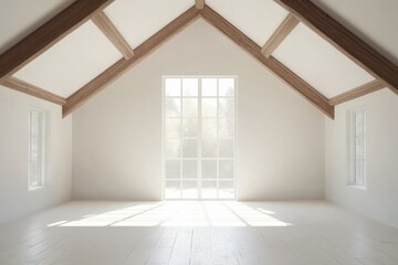 Fototapeta premium Bright Minimalist Room with Natural Light