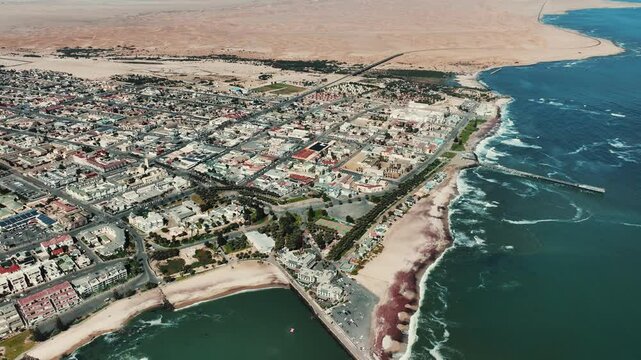 Aerial view of the town Swakopmund in Namibia,Africa 