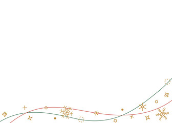 雪の結晶のデコレーションフレーム、冬のイメージデザイン、クリスマスカラー