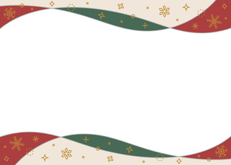 雪の結晶のデコレーションフレーム、冬のイメージデザイン、クリスマスカラー