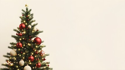 Elegant Christmas Tree with Ornaments and Lights