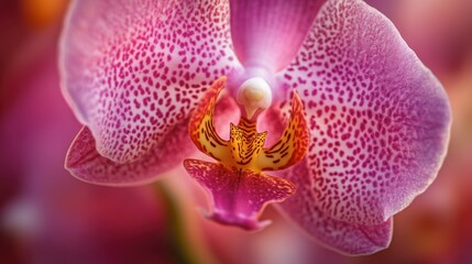 A macro shot of a rare orchid, capturing the fine details of its petals and center.