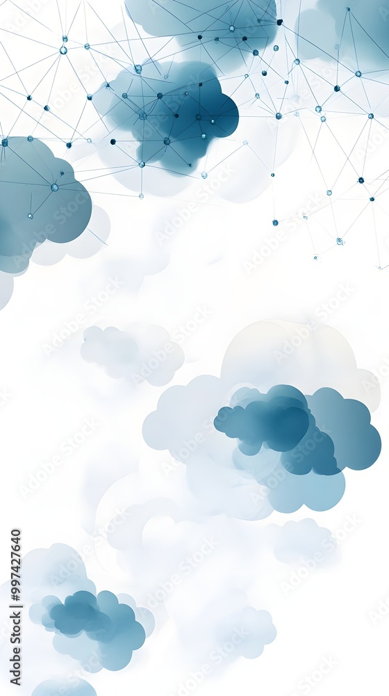 Wall mural abstract visualization of interconnected clouds