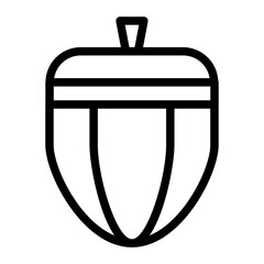 Hazelnut icon in line art. Outline Style. Isolated on White Background