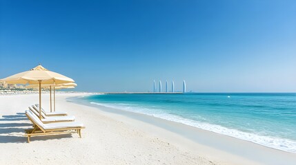 Serene View of Pristine Beach in Du
