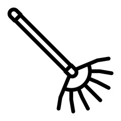 Rake icon in line art. Outline Style. Isolated on White Background