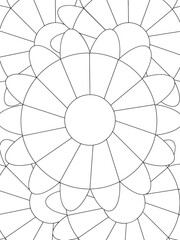 Fototapeta premium All these designs are hand-drawn and unique Flower Beautiful black and white illustration for adult coloring book, This is a printable Beautiful Zentangle Coloring page for KDP Interior, POD products