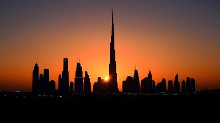 Breathtaking Sunset Over Dubai Skyline
