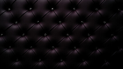 Fototapeta premium Luxury Black Tufted Leather Texture with Button Details 
