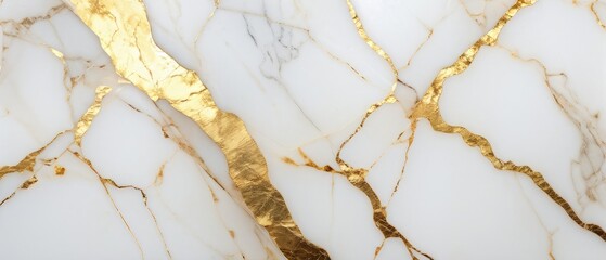 White Marble with Golden Veins