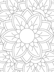 All these designs are hand-drawn and unique 
Flower Beautiful black and white illustration for adult coloring book,
This is a printable Beautiful Zentangle Coloring page for KDP Interior, POD products