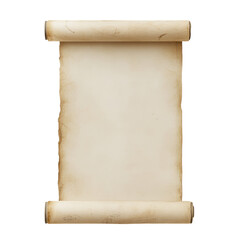 Blank paper scroll mock-up with rolling ends. png, transparent background.