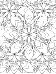 All these designs are hand-drawn and unique 
Flower Beautiful black and white illustration for adult coloring book,
This is a printable Beautiful Zentangle Coloring page for KDP Interior, POD products